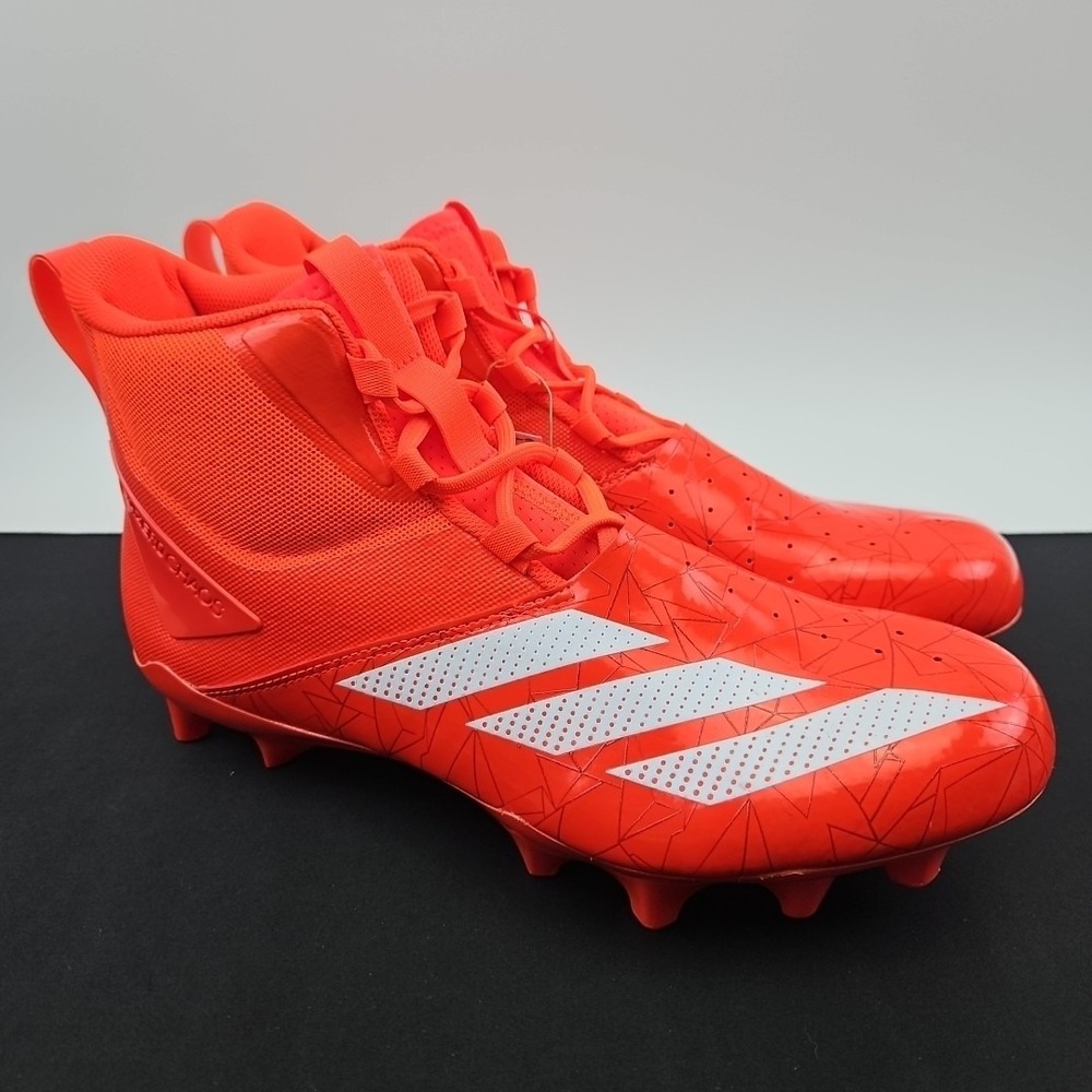 Adidas Adizero Chaos Lineman Football Cleats‎ Mens Size 11.5 Solar Red/White New